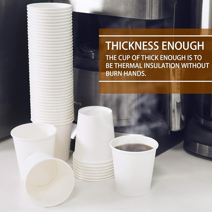 Vumdua 300 Pcs 6 oz Disposable Paper Cups, Hot Cold Beverage Drinking Cup - Image 5