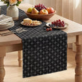 Artoid Mode Black Cross-Star Textured Table Runner, Seasonal Waterproof Rustic by ArtoidMode