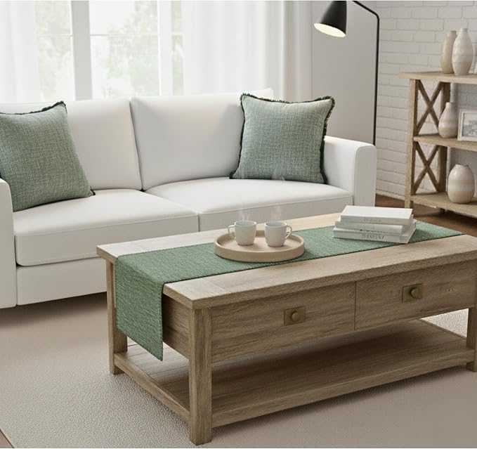 Short Coffee Table Runner Cotton Modern Kitchen Table Runner - Image 3