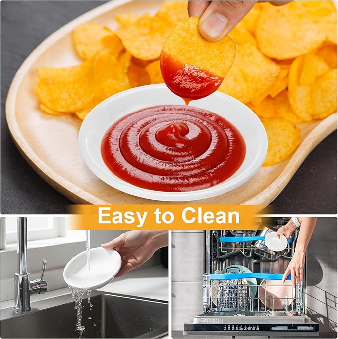 Mimorou 50 Pcs Soy Sauce Dish White Dipping Bowls Bulk, 1.2 oz Asian Small Sauce Bowls for Sushi, Ketchup, Vinegar, Olive Oil, Soy, Spices, BBQ Chip and Dip Serving Bowl Set Gift (Resin)