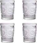 Amzcku Vintage Drinking Glass Set of 4, 10 oz by Amzcku