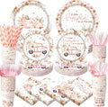 450 Pcs Little Pumpkin Baby Shower Set Decorations, Serves 50 | Pink A Little by Unknown