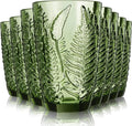 Reallnaive 12 oz Green Drinking Glasses Set of 8, Vintage Glassware by Unknown