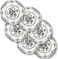 Dinner Plates Set of 6, 10.5 inch Rose Floral Plate, Microwave Safe by HomeElves
