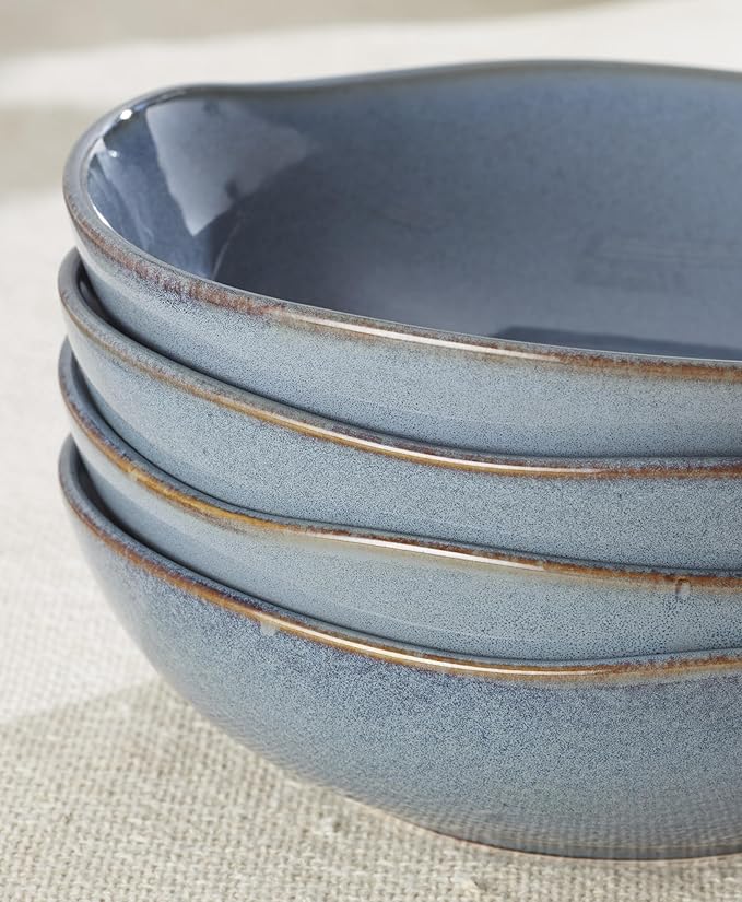 Oneida 899209 Organic Shades Blue Pasta Bowls, Set Of 4, Service For 4