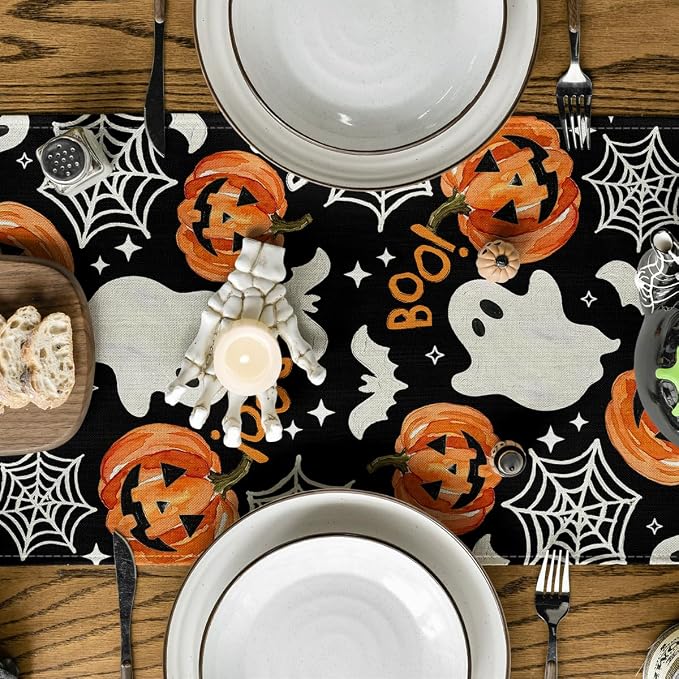 Artoid Mode 210 GSM Halloween Table Runner 13x90 Inch Home Party Decor | - Image 3