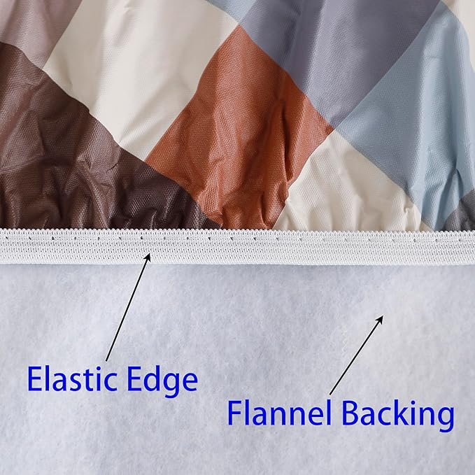 Walrus Round Vinyl Fitted Tablecloth with Flannel Backing Elastic Edge Design Table Cover Waterproof Oil-Proof PVC Table Cloth Stain-Resistant Best for 45"-56" Round
