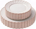 HEAVYWEIGHT Ivory Rose Gold Scalloped Plates by byMadee