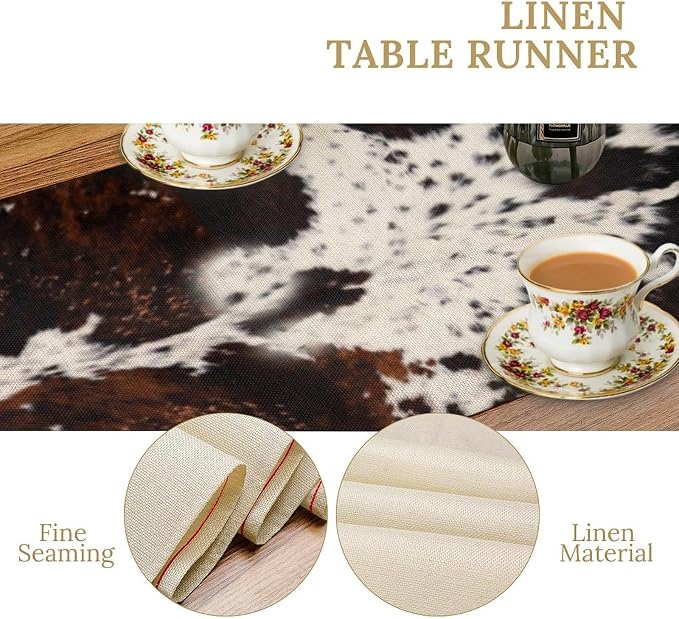 Cow Print Table Runner, 13x90 in - Image 5