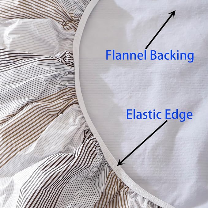 Walrus Round Vinyl Fitted Tablecloth with Flannel Backing Elastic Edge Design Table Cover Waterproof Oil-Proof PVC Table Cloth Stain-Resistant Best for 32"-36" Round