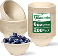 6 oz Small Disposable Bowls, 200 Pack Biodegradable Bagasse | Eco-friendly by HOME