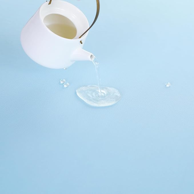 Baby Blue Table Runner, Waterproof Washable Runners 108 Inches Long | Reusable - Image 4