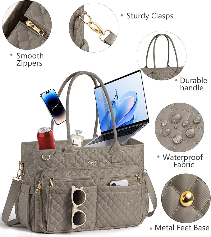 Bagstellar Teacher Tote Bag for Women, 15.6" Laptop Work Tote Computer Bag | - Image 7