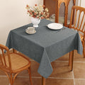 Faux Linen Fabric 52 x 52 Inch Square Grey Tablecloth Textured Water Resistant & Washable Card Table Cloth Anti-Scratch for Dining Kitchen Patio