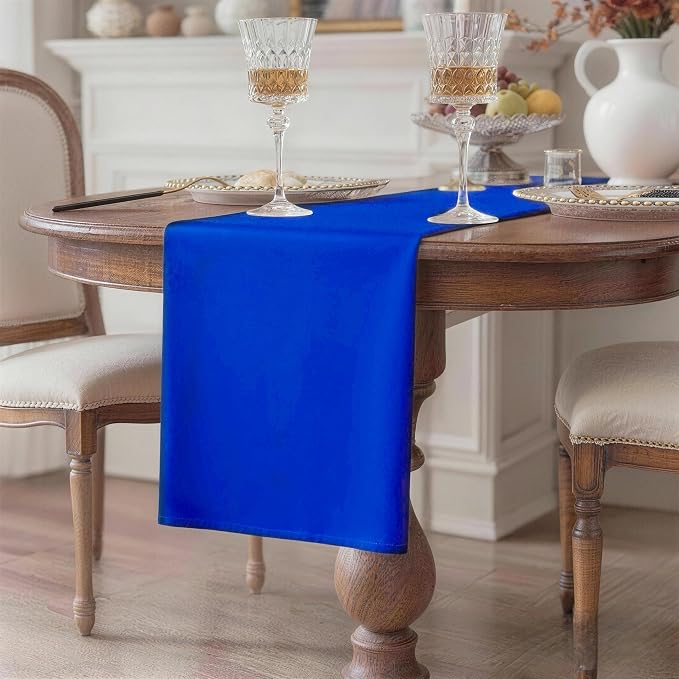 Royal Blue Table Runner, Waterproof Washable Runners 72 Inches Long | Reusable - Image 2