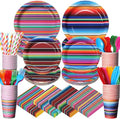 450 Pcs Mexican Serape Party Tableware Set Fiesta Decorations Taco Bar Paper by Unknown