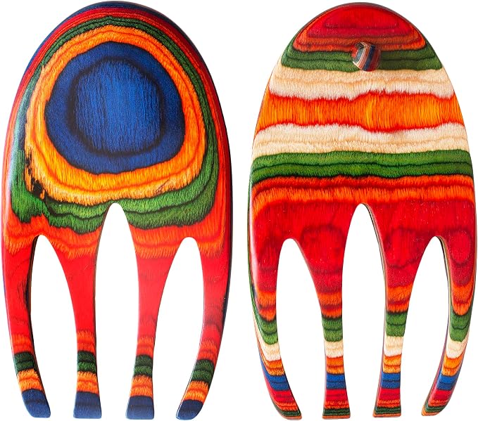 Baltique Marrakesh Salad Hands, Colorful Wood Salad Tongs Alternative | 2-piece - Image 6
