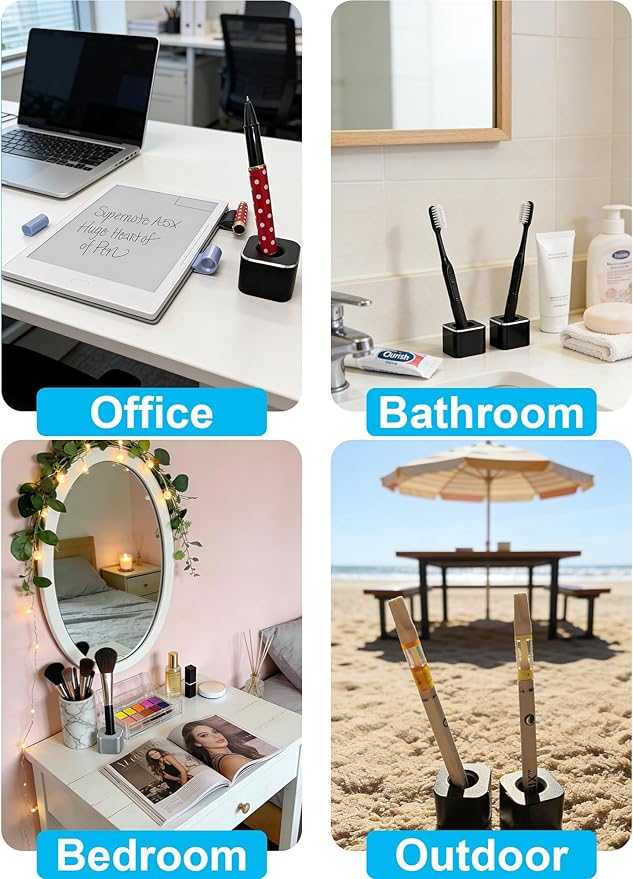 Aluminum Single Hole Pen Stand - Durable Fountain Pen Holder for Desk Display, Non - Slip Base, Minimalist Office/Home Organizer(Gold,1P)