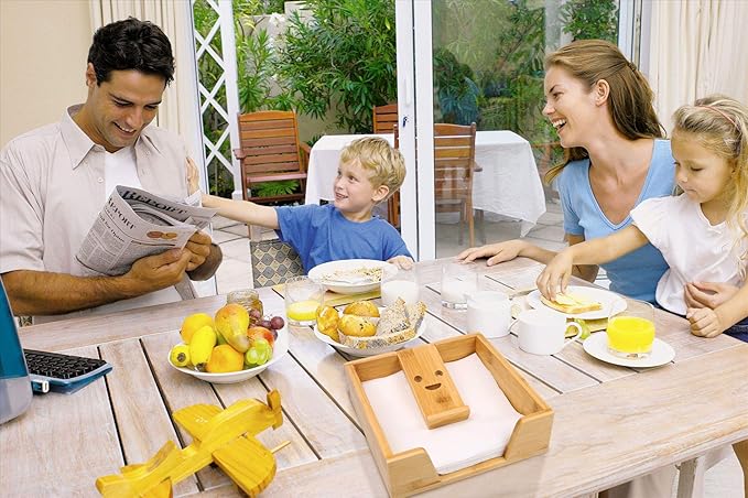 HTB Napkin Holder for Table, Napkin Organizer for Kitchen, Paper Napkin Holder Flat Napkin Basket