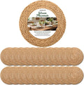 13 Inch Round Woven Placemats Set of 24, Boho Farmhouse Rustic Rattan Wicker by XOHUYD