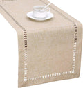 Grelucgo Handmade Hemstitch Beige Table Runner, Rectangular 14 by 90 Inch by Grelucgo