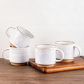 GBhome 12 oz Coffee Mugs Set of 4, Stackable Ceramic Coffee Cups Set | Modern by GBhome