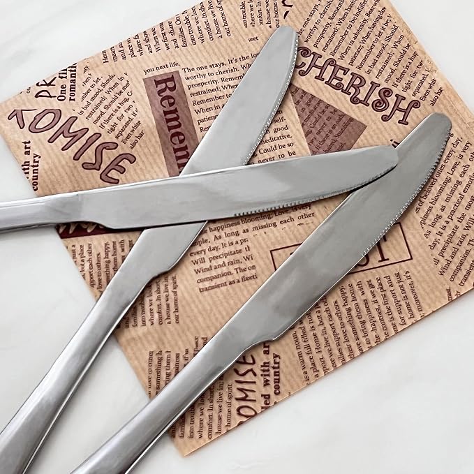 SANTUO Stainless Steel 12-Piece Dinner Knives Pack, Table Steak Knives Set - Image 3