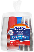 Hefty Party On Disposable Party Cups, Patriotic Color Pack, 76ct | American by Hefty
