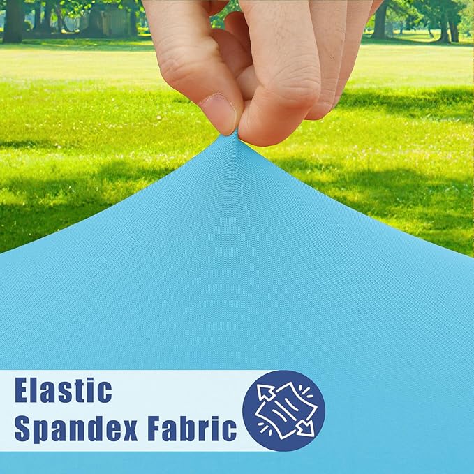 Spandex 6 Foot Rectangle Table Cloth 2 Pack, Elastic Fitted Tablecloths for Picnic, Stretch Washable Patio Table Cover for Outdoor, Camping, Banquet and Parties (Blue Mist, 30"x72")