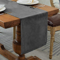 BALCONY & FALCON Table Runner Velvet Dark Gray 14"x118" | Elegant, Fall Decor by BALCONYFALCON