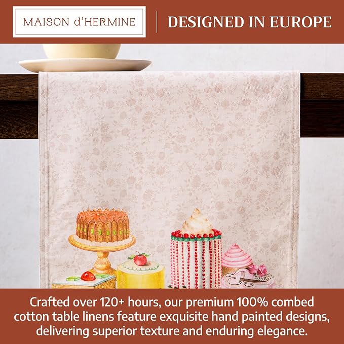 Maison d' Hermine Table Runner 100% Combed Cotton 14.5"x72" | Table Runners 72 - Image 3