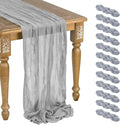 12 Pack Gery Cheesecloth Table Runner 10ft Boho Gauze Cheese Cloth Table Runner by WJWHQ