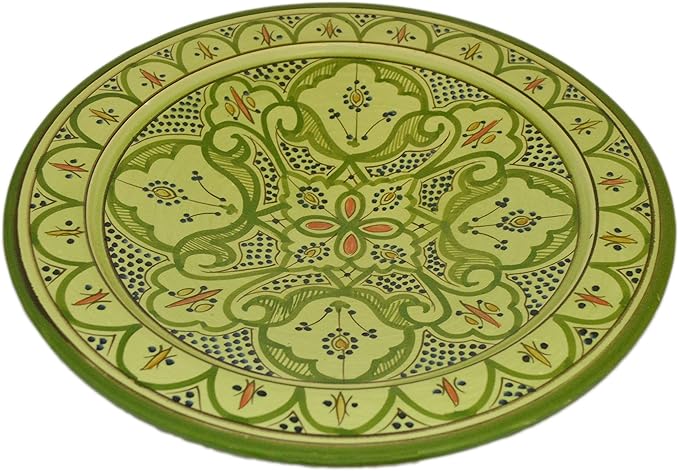 Ceramic Plates Moroccan Handmade Serving Wall Hanging Exquisite Colors Decorative 14 inches Diameter