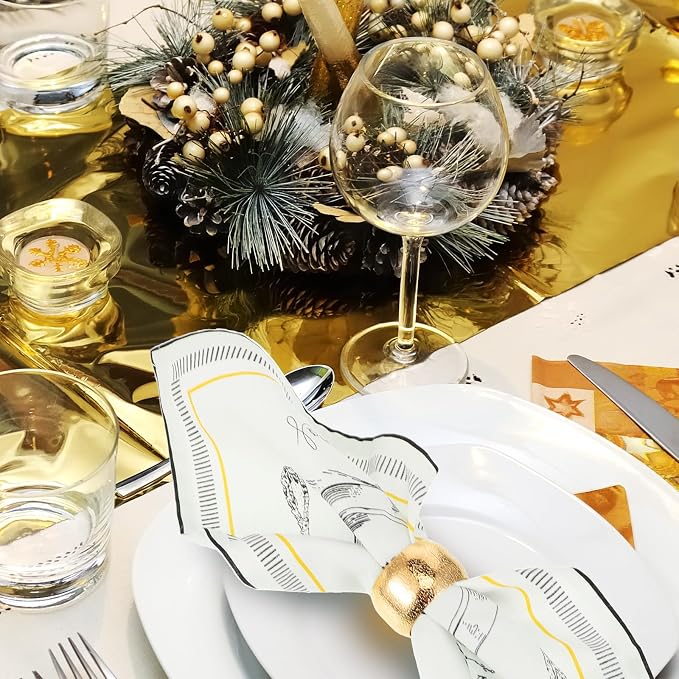 Lallisa 36 Pcs Gold Napkin Rings Bulk Metal Classic Brass Napkin Ring Holders - Image 5