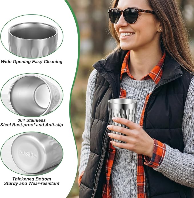 4Pcs Stainless Steel Double Wall Cups, 16 oz Insulated Tumbler - Image 5