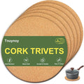 6 PCS Heat Resistant Cork Trivets by Unknown