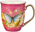 Christian Art Gifts Pink Butterfly Ceramic Coffee Mug by ChristianArtGifts