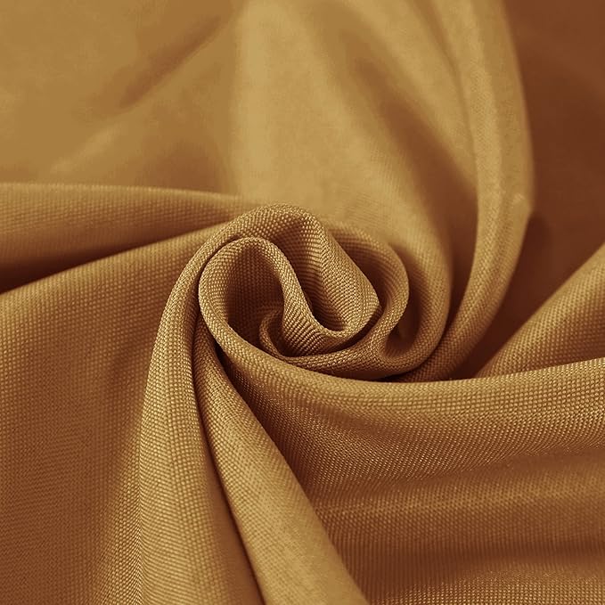 Fokitut 2 Pack Waterproof Round Tablecloth, 60 Inch, Stain Resistant and Wrinkle Polyester Table Cloth, Fabric Table Cover for Kitchen Dining, Wedding, Party, Holiday Dinner-Gold
