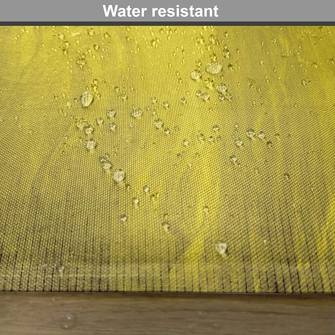Ambesonne Yellow Place Mats Set of 4, Abstract Retro Design Art with Wavy Vertical Lines Simple Modern Design, Washable Fabric Placemats for Dining Table, Standard Size, Olive Green