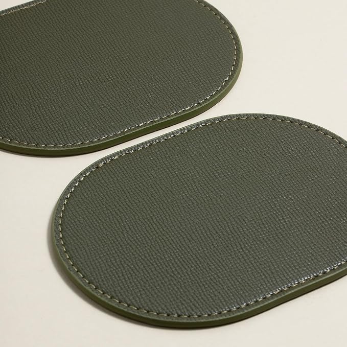 OLETHA Aesthetic Oval Drink Coasters, dining tables & office desks; wipe clean - Image 4