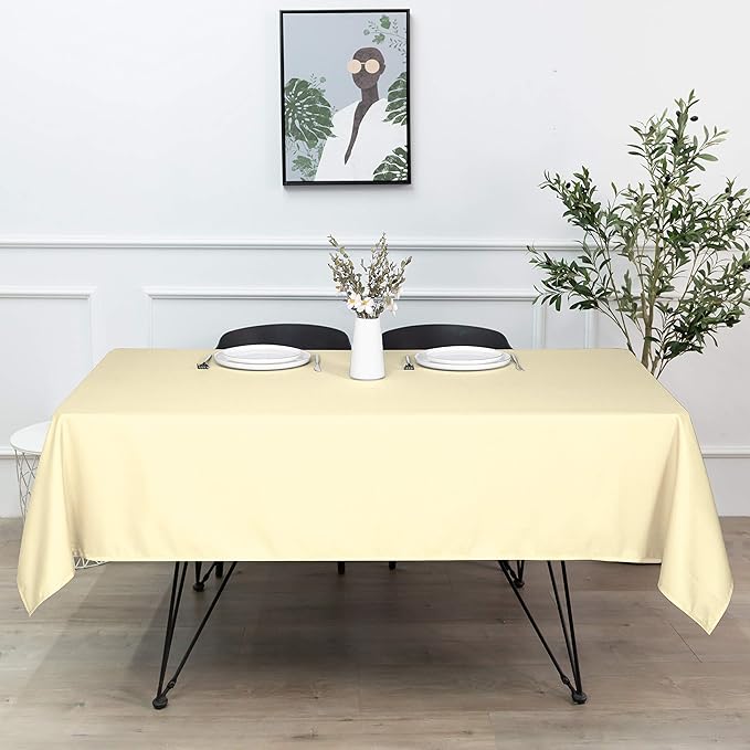 sancua Square Tablecloth - 70 x 70 Inch - Water Resistant Spill Proof Washable Polyester Table Cloth, Decorative Fabric Table Cover for Dining Tables, Buffet Parties and Camping, Beige
