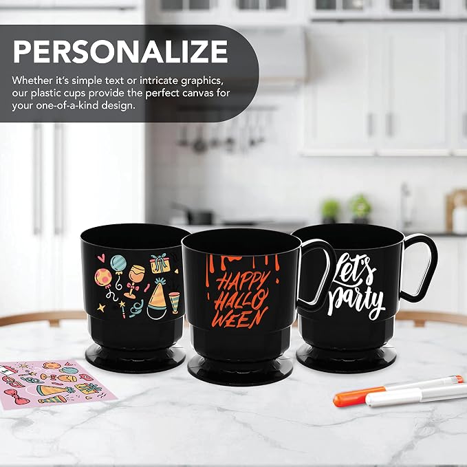 Party Essentials 8-Ounce Hard Plastic Coffee Cup/Tea Mug - Image 4