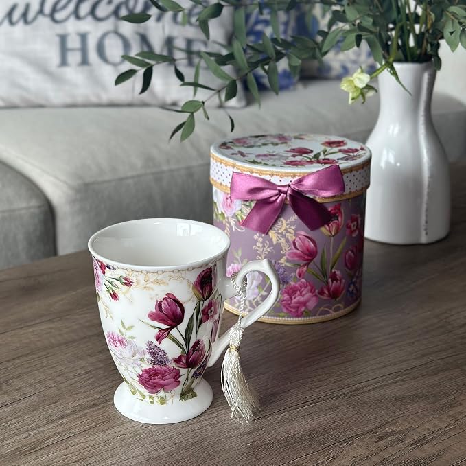 STP GOODS Porcelain Tea/Coffee Cup in Gift Box Fine Porcelain Coffee Cup Tea - Image 5