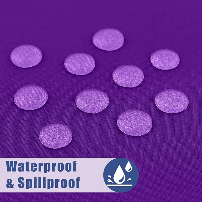 Spandex 5 Foot Rectangle Table Cloth 2 Pack, Elastic Fitted Tablecloths for Picnic, Stretch Washable Patio Table Cover for Outdoor, Camping, Banquet and Parties (Purple, 30"x60")