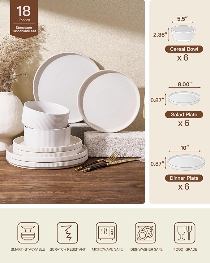 Stoneware Dinnerware Sets, Reactive Glaze Dishes Set - Image 7