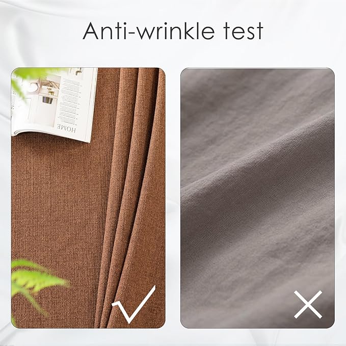BALCONY & FALCON Rectangle Tablecloth 47" x 63" Washable Wrinkle Resistant and Water Proof Table cloth, Decorative Linen Fabric Tablecloths for Dining, Parties, Kitchen, Wedding and Outdoor Use, Brown