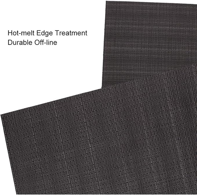 Black PVC Placemat Set of 1/6/10 Square Bamboo Tableware Pad Heat Wipe Clean - Image 7