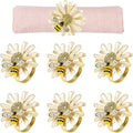 Kesote Daisy Flower Napkin Rings Set of 6, Bee Floral Style | Bee Party by Kesote