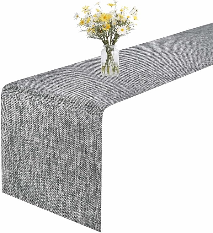 GIVERARE Table Runner, 12x53in Heat-Resistant Woven Vinyl Long Tabletop by GIVERARE