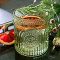 Kate Aspen Retro Arch Floral Green Drinking Glasses Set of 6-10 oz Vintage by KateAspen